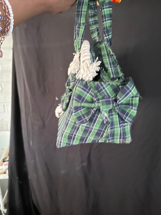 Green Plaid tote