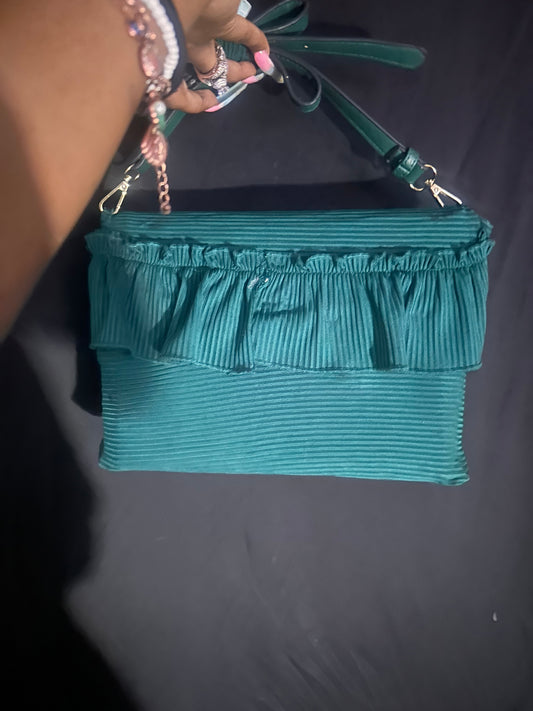 Green one strap clutch