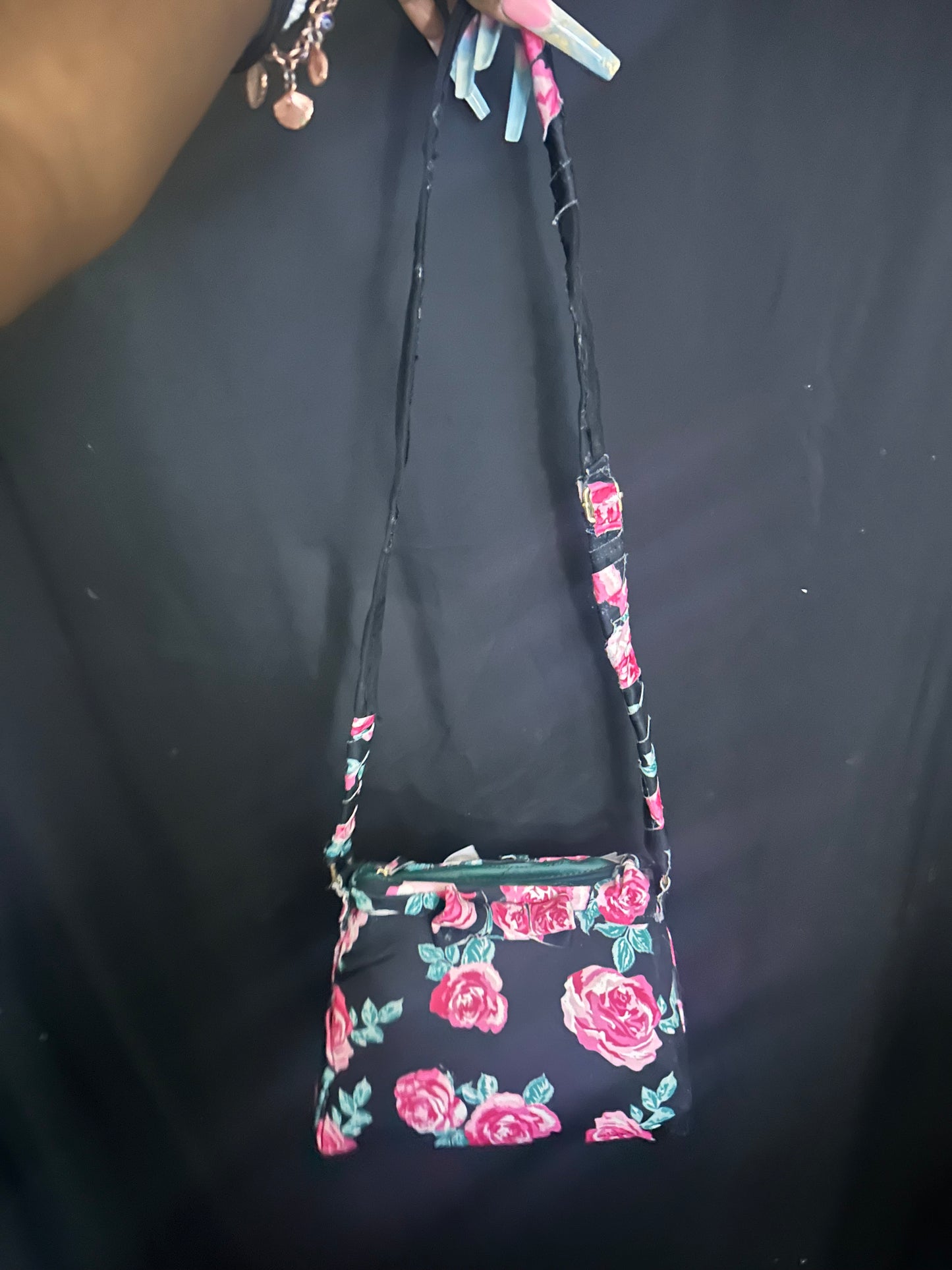 Elegant floral cross body purse