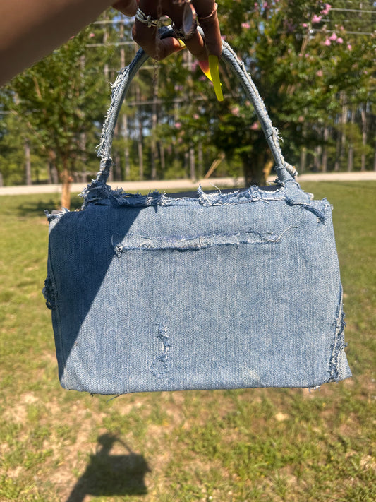 Cute denim and faux leather