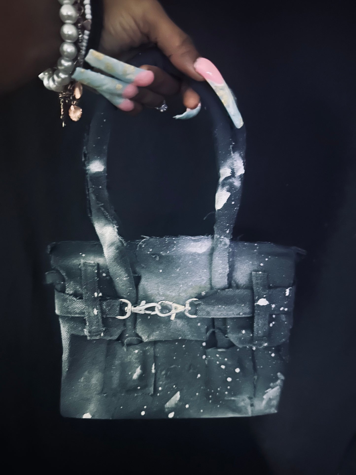 Gray mini tote