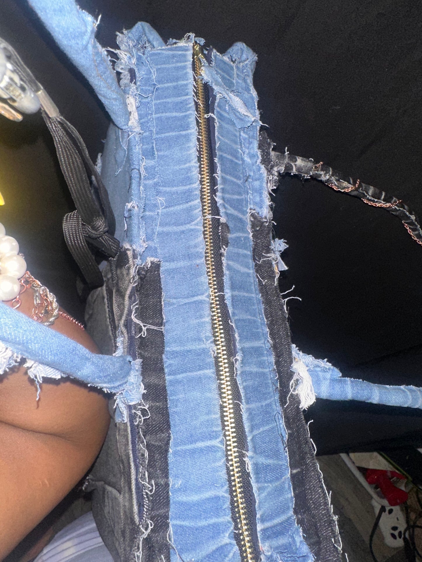 Stylish Denim Patchwork Tote