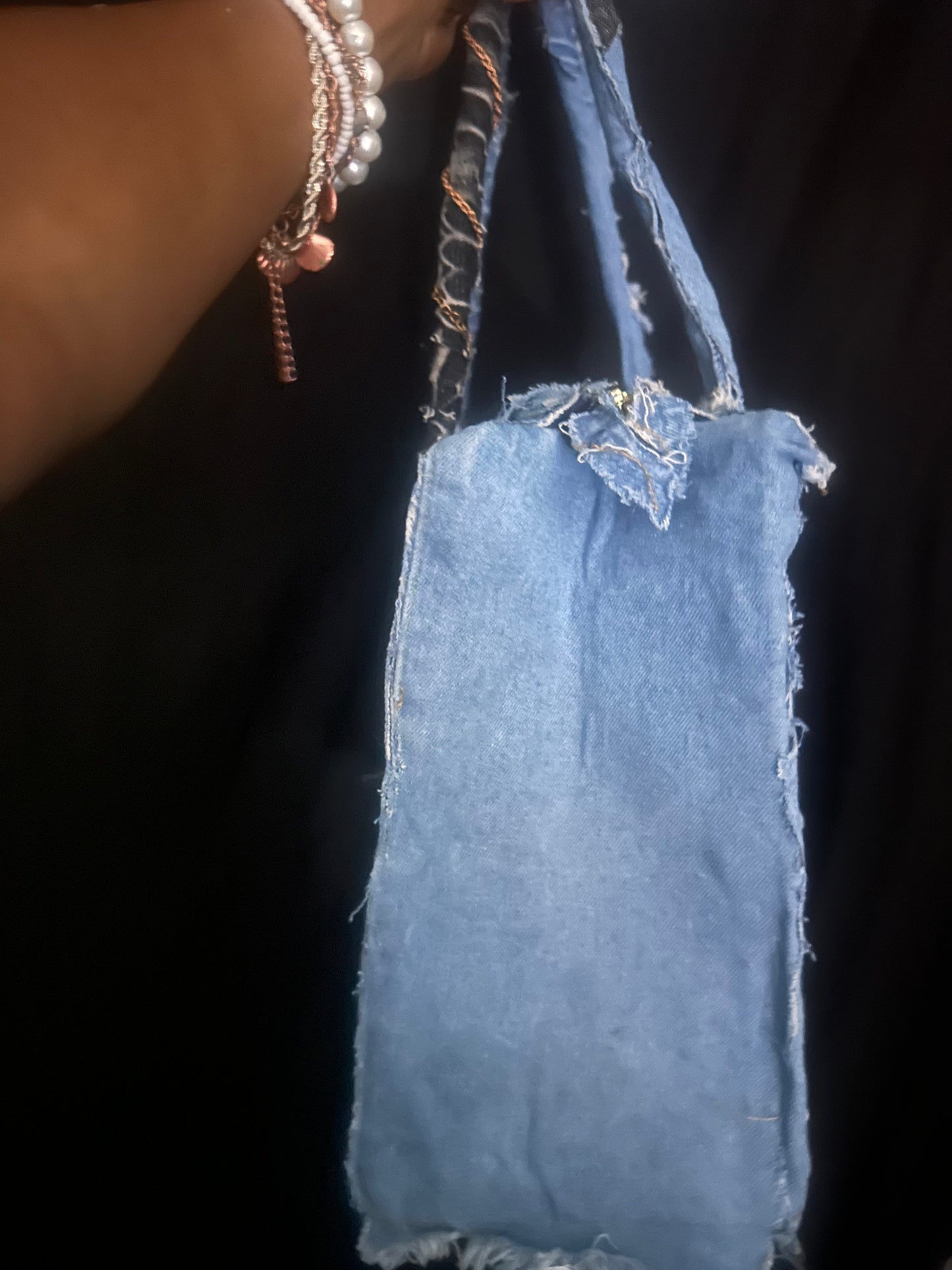 Stylish Denim Patchwork Tote